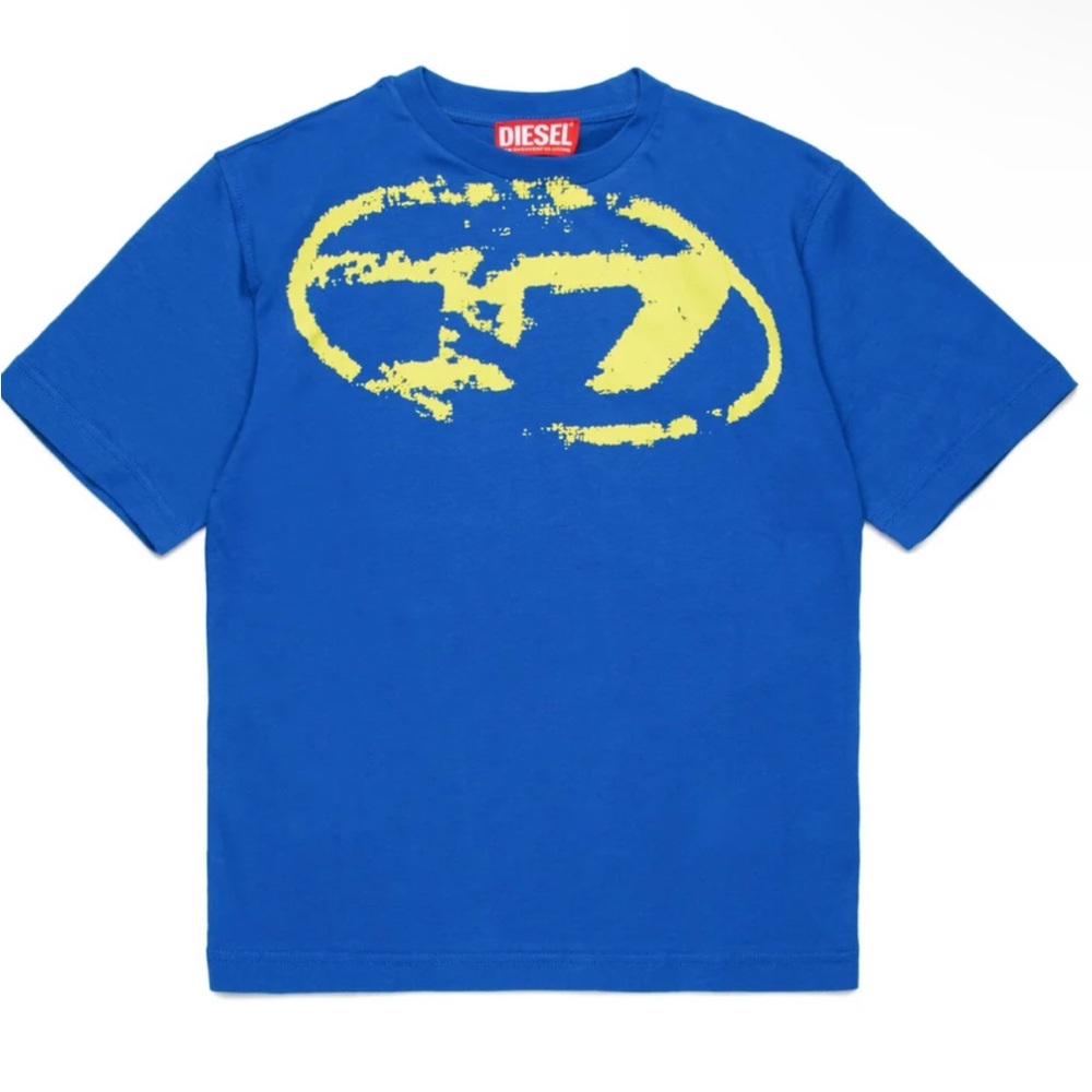 Diesel Blue and Yellow Graphic T-Shirt
